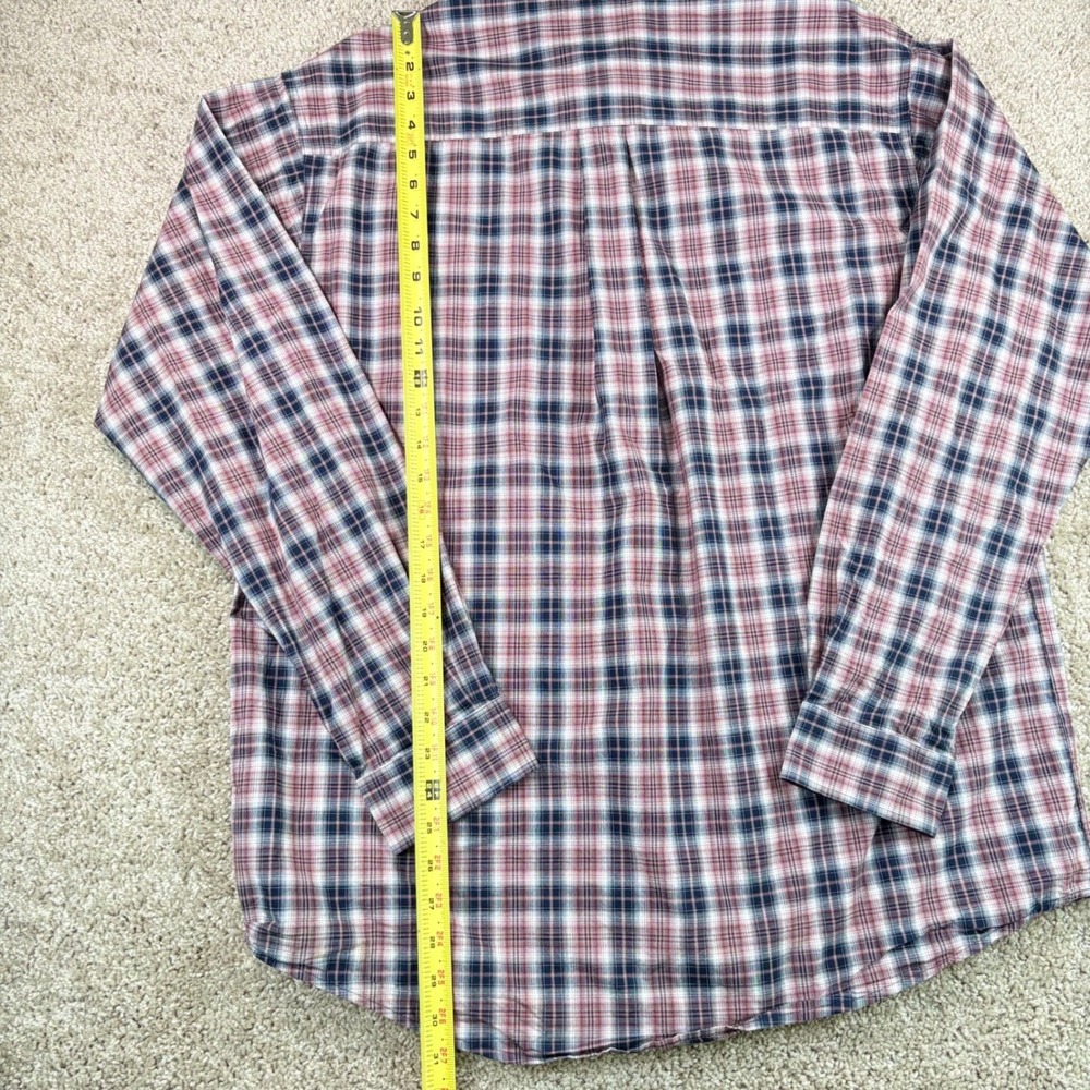 Cinch Button Down Shirt Mens M Western Plaid Cotton Red Blue Classic Fit - Picture 5 of 7
